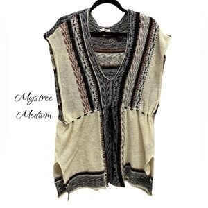 Mystree~Poncho~Acrylic‎ Sweater~Medium~Sleeveless